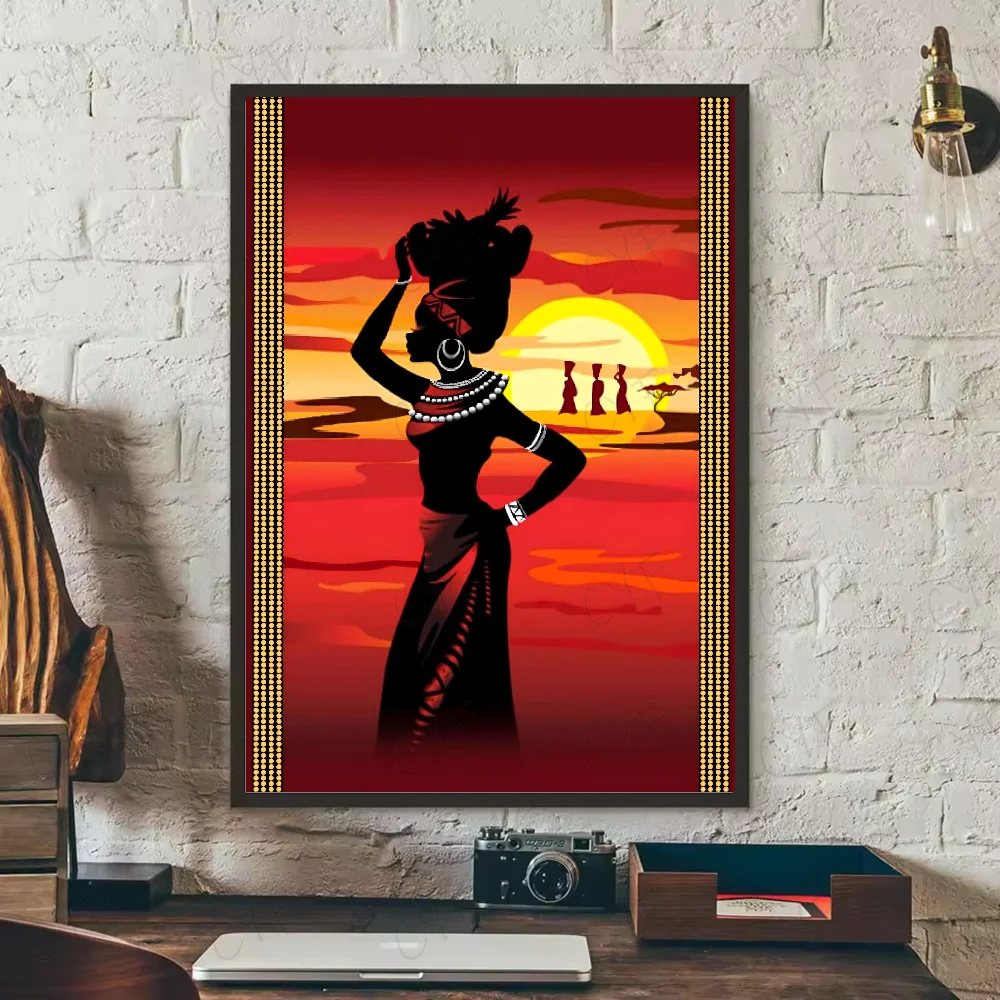 Abstract Painting African Living Poster HD art sticky wall waterproof home living room bedroom bar aesthetic decoration