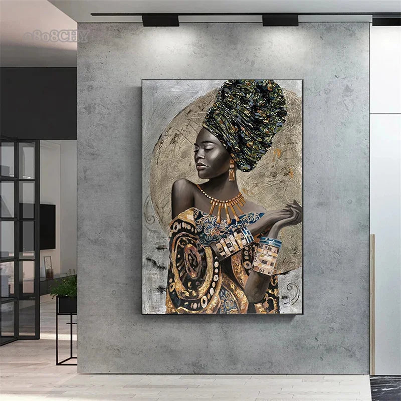 Trinity African Woman Wall Art – Abstract Canvas Print House of Trinity
