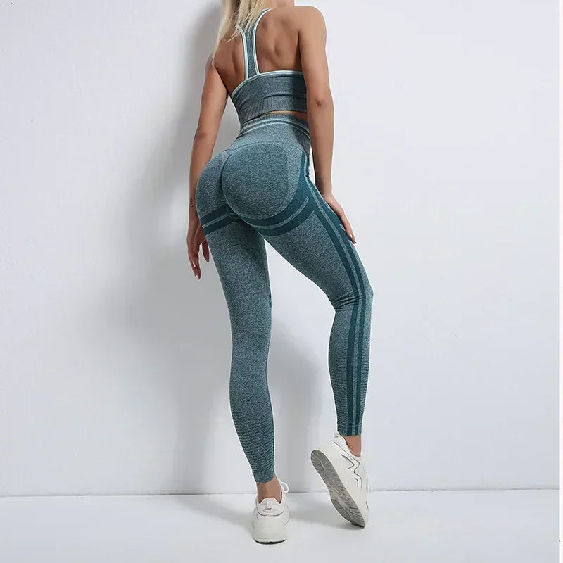 Trinity Seamless Yoga Set – Backless Top & High-Waist Pants House of Trinity