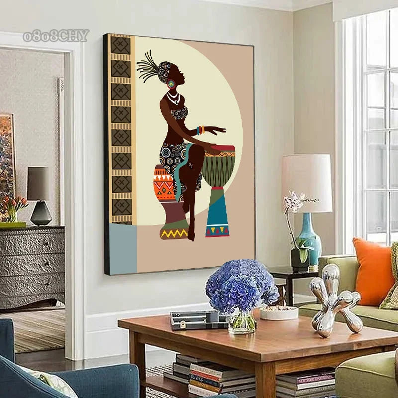 Trinity African Woman Wall Art – Abstract Canvas Print House of Trinity