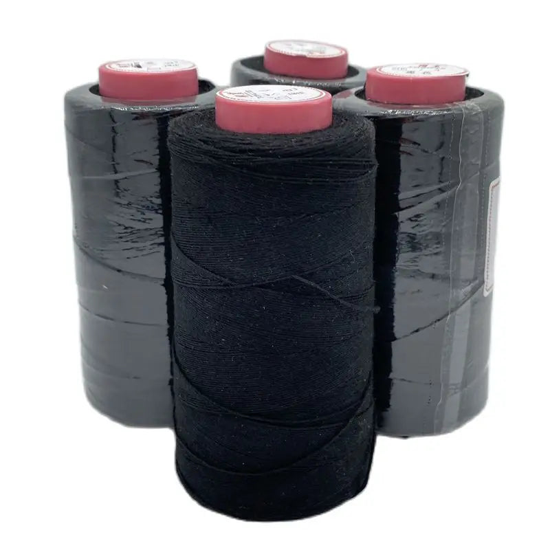 1 roll Black cotton thread hair weave thread with gift 1 pc 7.5cm C curved needle