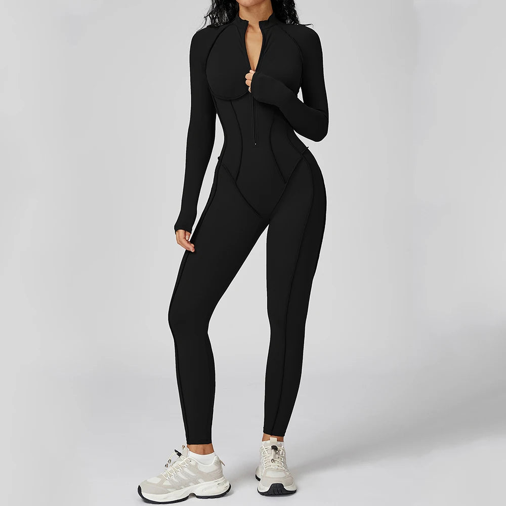 Trinity Power Bodysuit – Long-Sleeve Zip-Up Jumpsuit House of Trinity