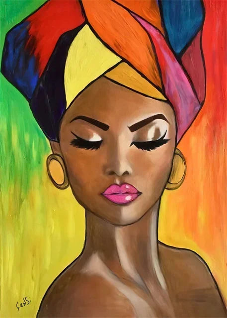 Trinity African Woman Wall Art – Abstract Canvas Print House of Trinity