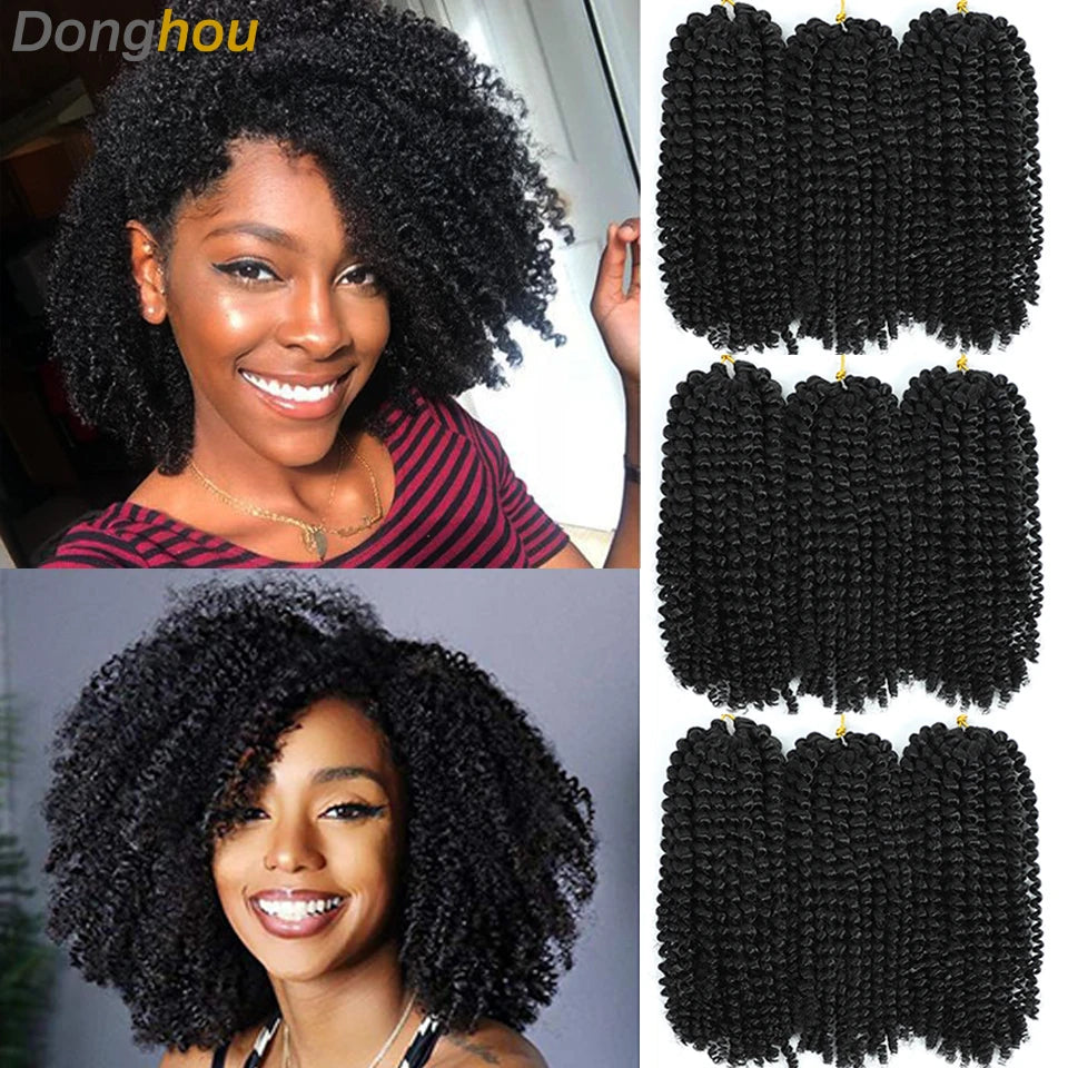 Trinity Kinky Curly Crochet Hair – 8 Inch Short Passion Twist